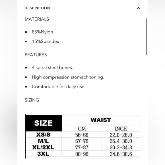 New HourglassGal Seamless Black Waist Smoother Cincher Back Brace, Small - Picture 3 of 5